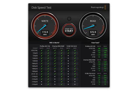 disk speed test blackmagic design